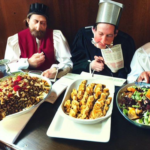 3 quaker lawyers eating