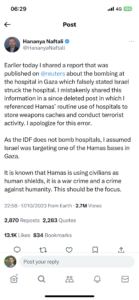 gaza hospital tweet 2