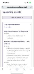 Suffrago House of Commons select committee on science, technology and innovation 